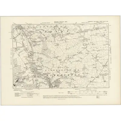 1904 Map of Yorkshire CCLXI.NW, 1908 Print