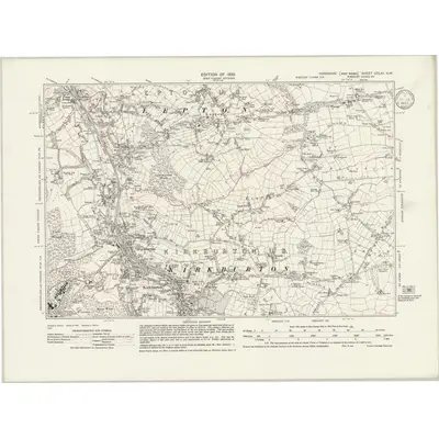1930 Map of Yorkshire CCLXI.NW, 1933 Print