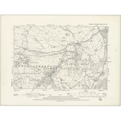 1891 Map of Yorkshire CCLXI.SE, 1894 Print