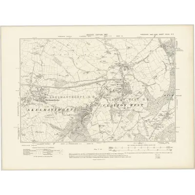 1904 Map of Yorkshire CCLXI.SE, 1907 Print