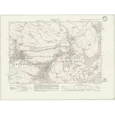 1929 Map of Yorkshire CCLXI.SE, 1932 Print