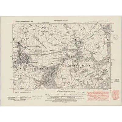 1938 Map of Yorkshire CCLXI.SE, 1948 Print