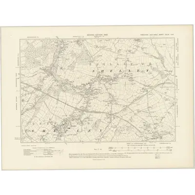 1904 Map of Yorkshire CCLXI.SW, 1908 Print