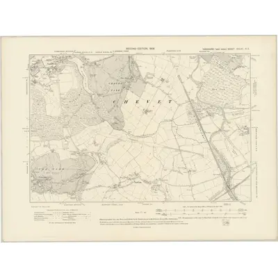 1904 Map of Yorkshire CCLXII.NE, 1908 Print