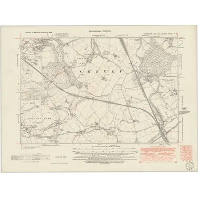 1948 Map of Yorkshire CCLXII.NE, 1949 Print