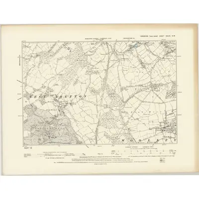 1891 Map of Yorkshire CCLXII.NW, 1894 Print