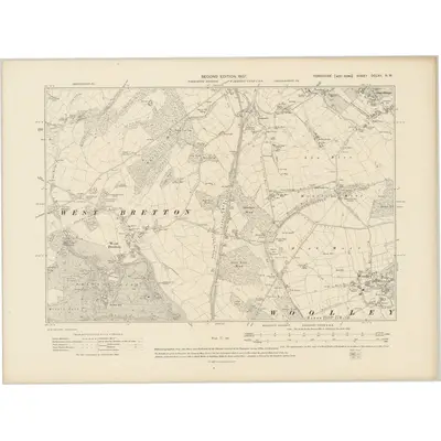 1904 Map of Yorkshire CCLXII.NW, 1907 Print