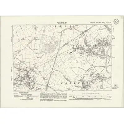 1929 Map of Yorkshire CCLXII.SE, 1932 Print