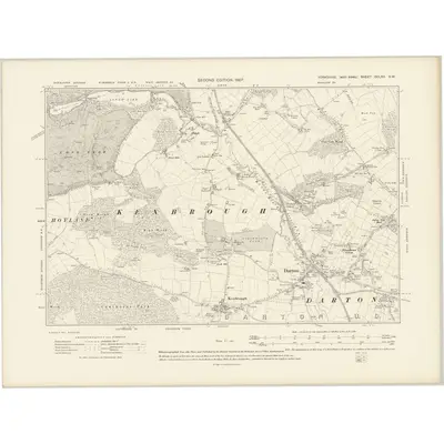 1904 Map of Yorkshire CCLXII.SW, 1907 Print