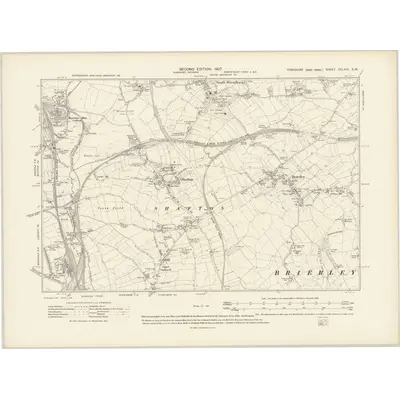 1904 Map of Yorkshire CCLXIII.SW, 1907 Print