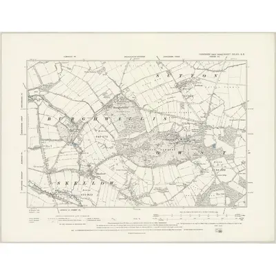 1891 Map of Yorkshire CCLXIV.SE, 1894 Print