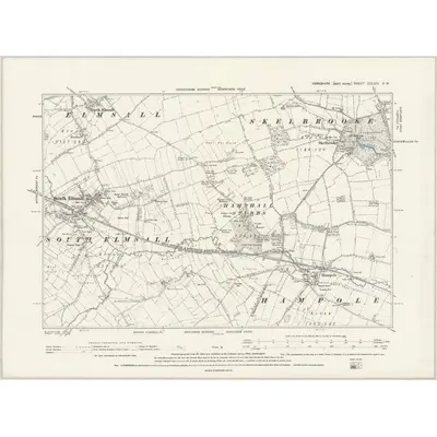 1891 Map of Yorkshire CCLXIV.SW, 1894 Print