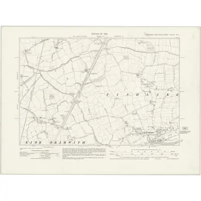 1929 Map of Yorkshire CCLXV.NE, 1932 Print