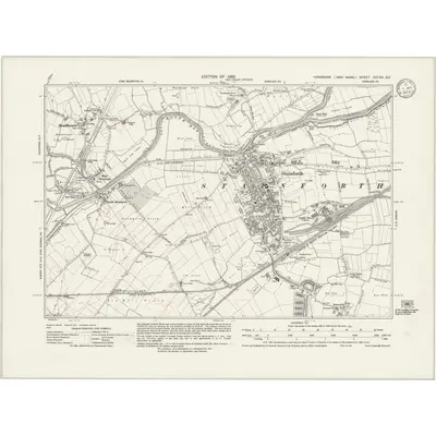 1929 Map of Yorkshire CCLXV.SE, 1933 Print