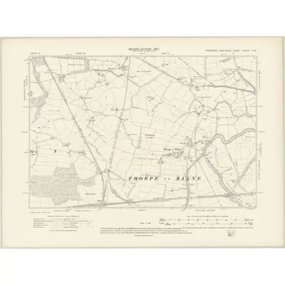 1904 Map of Yorkshire CCLXV.SW, 1907 Print