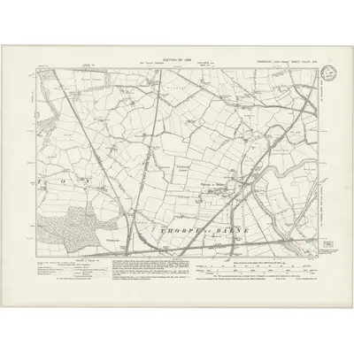 1930 Map of Yorkshire CCLXV.SW, 1933 Print
