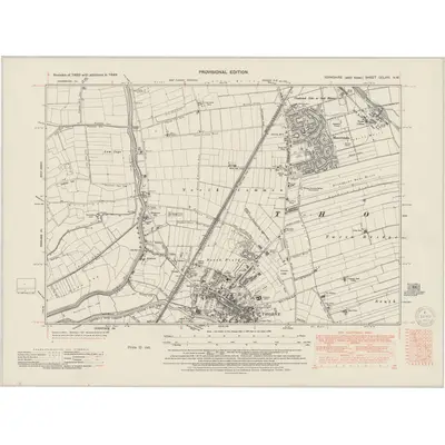 1949 Map of Yorkshire CCLXVI.NW, 1950 Print