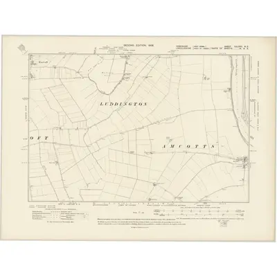 1904 Map of Yorkshire CCLXVII.NE, 1908 Print