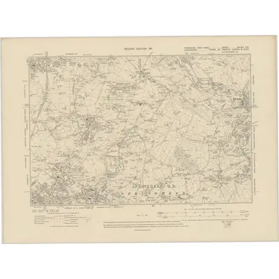 1904 Map of Yorkshire CCLXX.NE, 1911 Print