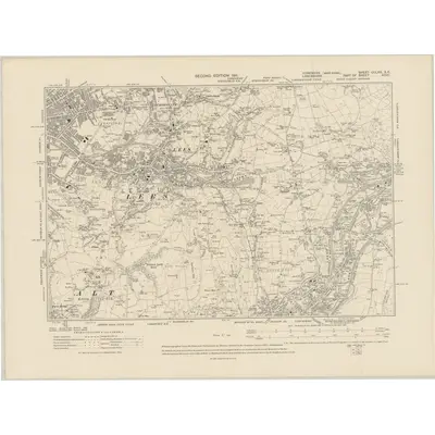 1904 Map of Yorkshire CCLXX.SE, 1911 Print