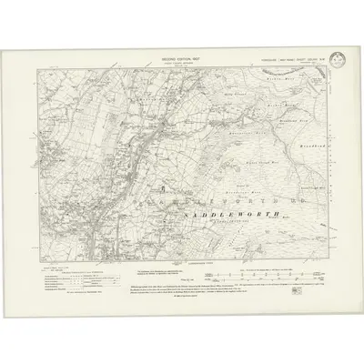 1904 Map of Yorkshire CCLXXI.NW, 1907 Print