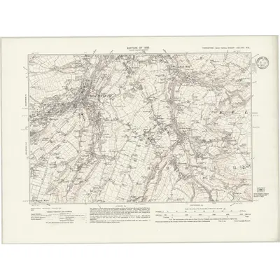 1929 Map of Yorkshire CCLXXII.NE, 1933 Print