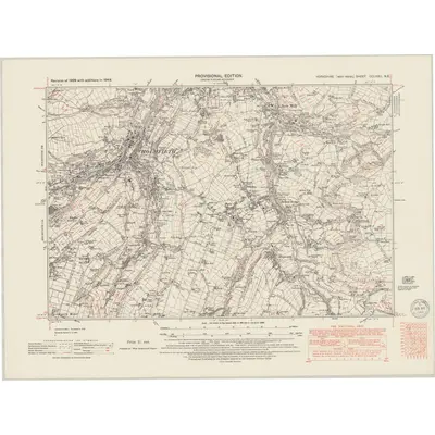 1948 Map of Yorkshire CCLXXII.NE, 1949 Print