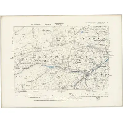 1887 Map of Yorkshire CCLXXII.NW, 1894 Print