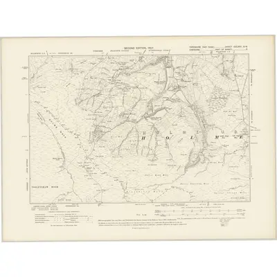 1904 Map of Yorkshire CCLXXII.SW, 1907 Print