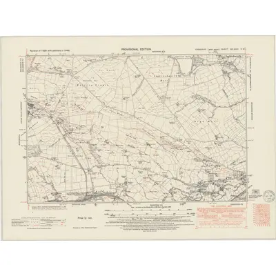 1948 Map of Yorkshire CCLXXIII.SW, 1949 Print