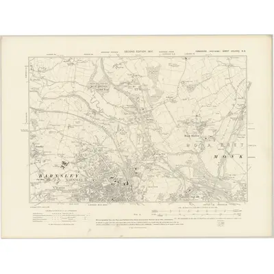 1904 Map of Yorkshire CCLXXIV.NE, 1907 Print