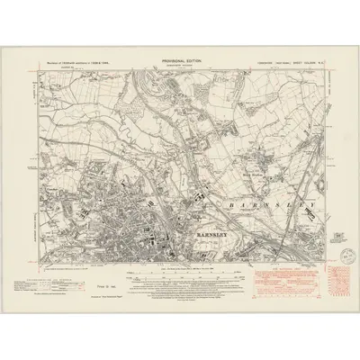 1948 Map of Yorkshire CCLXXIV.NE, 1949 Print
