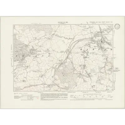 1929 Map of Yorkshire CCLXXIV.NW, 1933 Print
