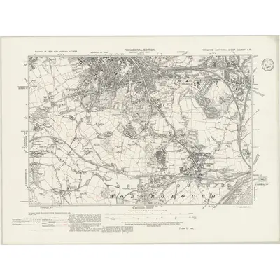 1938 Map of Yorkshire CCLXXIV.SE, 1945 Print