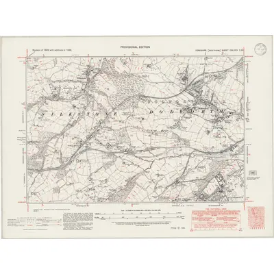 1938 Map of Yorkshire CCLXXIV.SW, 1946 Print