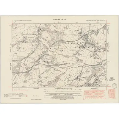 1948 Map of Yorkshire CCLXXIV.SW, 1949 Print