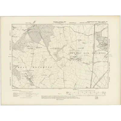 1904 Map of Yorkshire CCLXXV.NE, 1907 Print