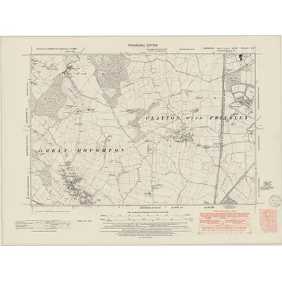 1948 Map of Yorkshire CCLXXV.NE, 1950 Print