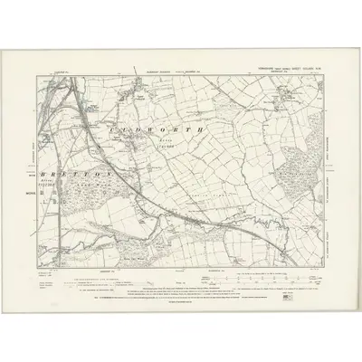 1890 Map of Yorkshire CCLXXV.NW, 1894 Print