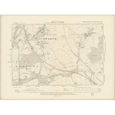 1904 Map of Yorkshire CCLXXV.NW, 1906 Print