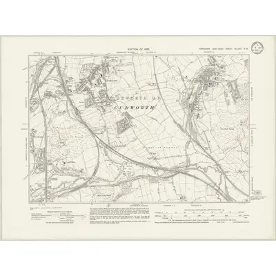1929 Map of Yorkshire CCLXXV.NW, 1932 Print