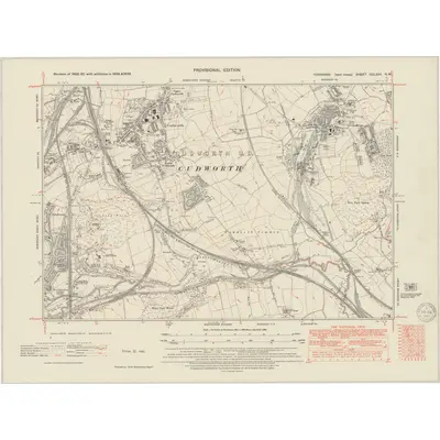 1948 Map of Yorkshire CCLXXV.NW, 1949 Print