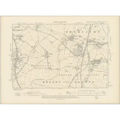 1904 Map of Yorkshire CCLXXV.SE, 1906 Print
