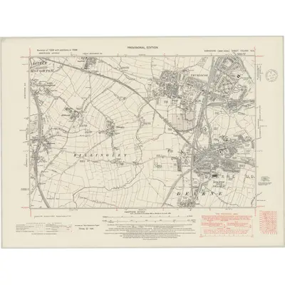1938 Map of Yorkshire CCLXXV.SE, 1949 Print
