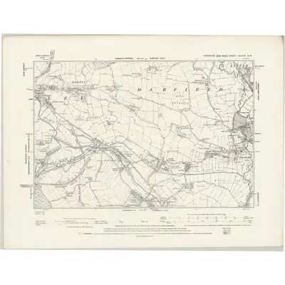 1890 Map of Yorkshire CCLXXV.SW, 1894 Print