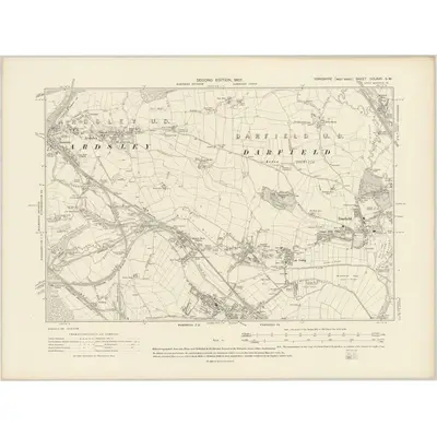 1904 Map of Yorkshire CCLXXV.SW, 1907 Print
