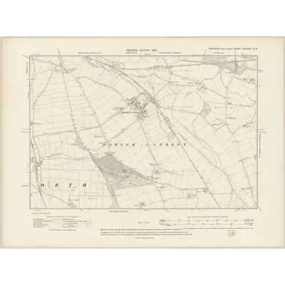 1904 Map of Yorkshire CCLXXVI.NE, 1907 Print