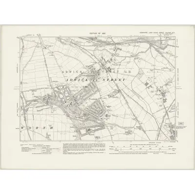 1928 Map of Yorkshire CCLXXVI.NE, 1932 Print