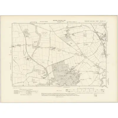 1904 Map of Yorkshire CCLXXVI.SE, 1907 Print
