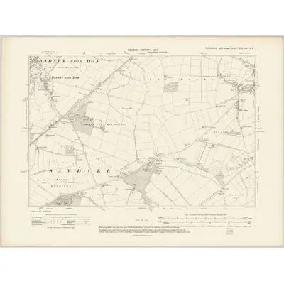1904 Map of Yorkshire CCLXXVII.NE, 1907 Print